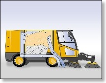 Figur 1: Kjøretøy for feiing og støvsuging av veg. Kilde: <a href=